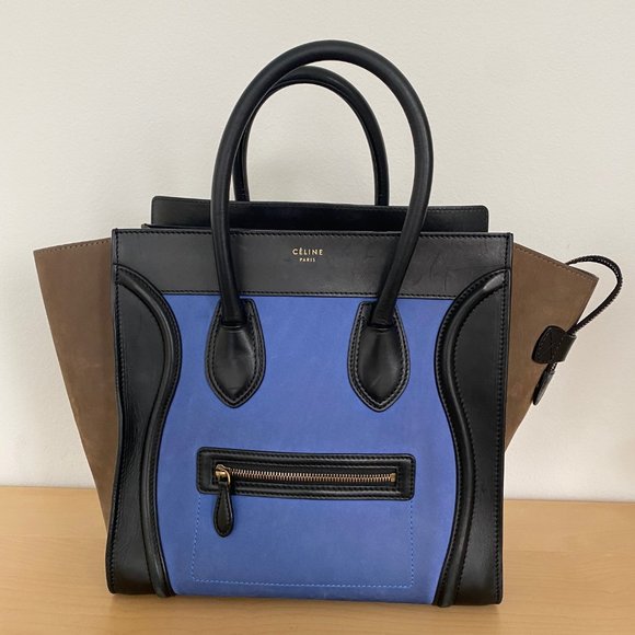 COPY - CELINE MINI LUGGAGE 3 COLOR LEATHER HANDBAG - Picture 2 of 10